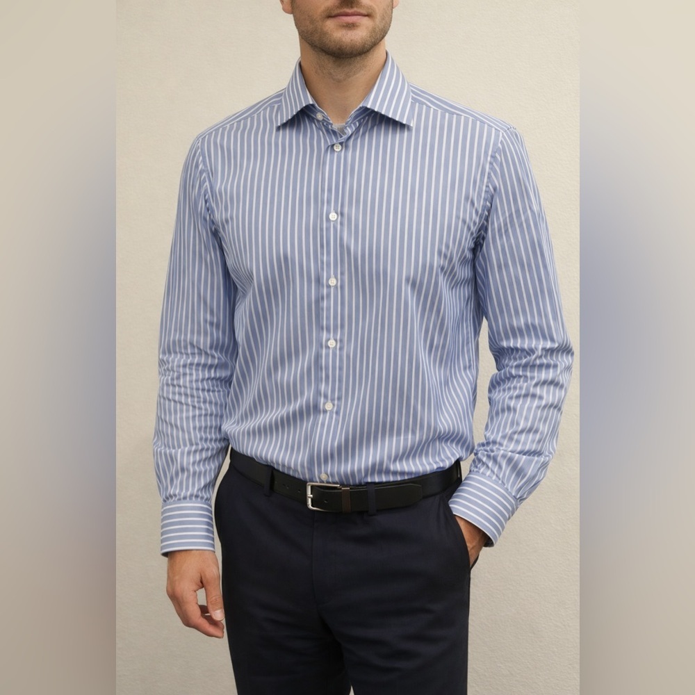 Eton contemporary men’s button down dress shirt 16.5 office professional luxury